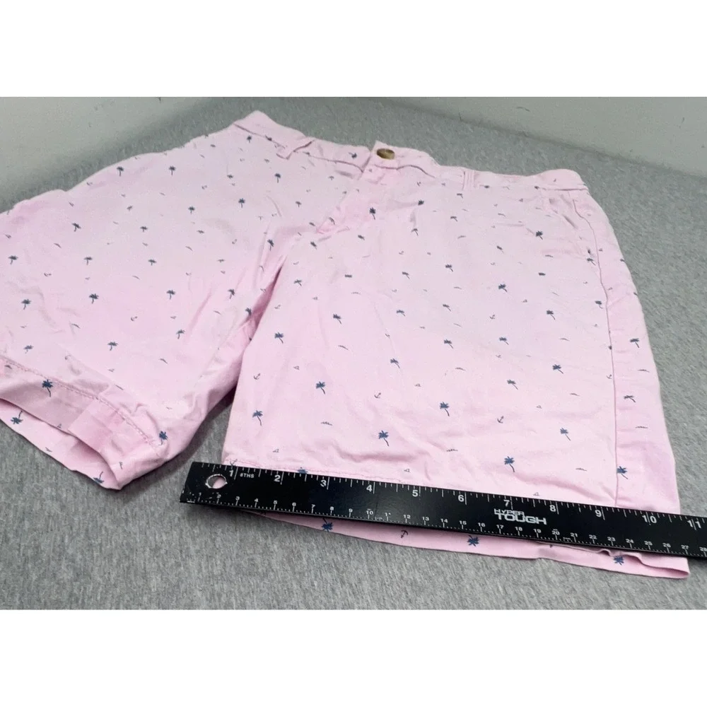 Izod Mens Pink Printed‎ Shorts Sz 30 Palm Tree & Anchor Pattern Summer Casual